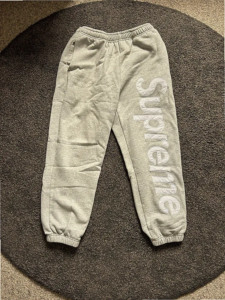 Supreme Jogginghose Grau Weiß Size S