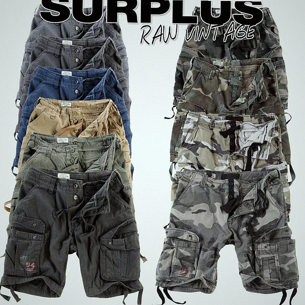 Surplus Raw Vintage Herren Airborne Shorts Bermuda Cargo Walk Short kurze Hose