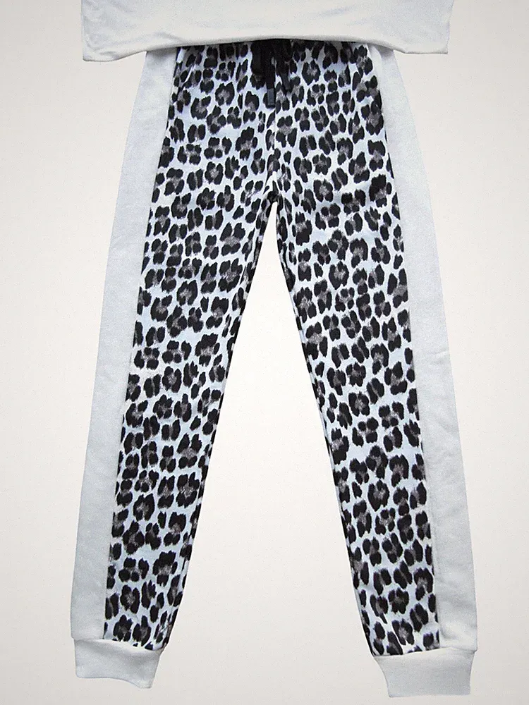 Sweat Jogpant Hose Jogginghose LEO breiter SEITENSTREIFEN 36 38 40 42 woll weiß