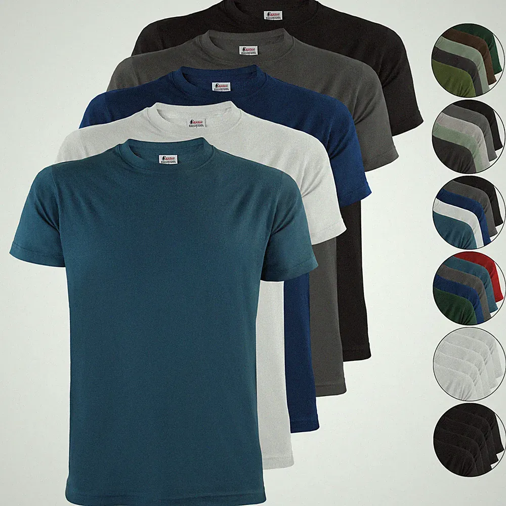 T-Shirt Herren Basicshirt Männer 5er Set Pack tshirt set Rundhals S - 5XL