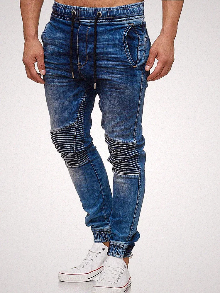 Tazzio Jeans Regular Straight Fit Herren Sweat Jogger Stretch Denim Hose Biker