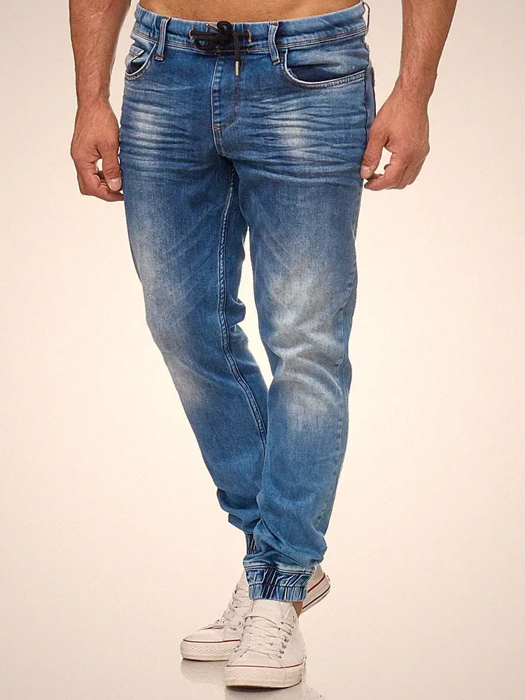 Tazzio Jeans Regular Straight Fit Herren Sweat Jogger Stretch Denim Hose Jogging