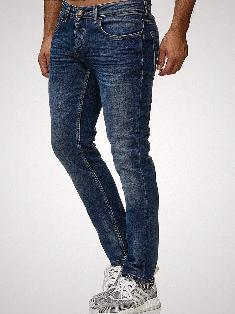 TAZZIO Jeans Slim Fit Herren Jeanshose Stretch Designer Hose Denim Blau
