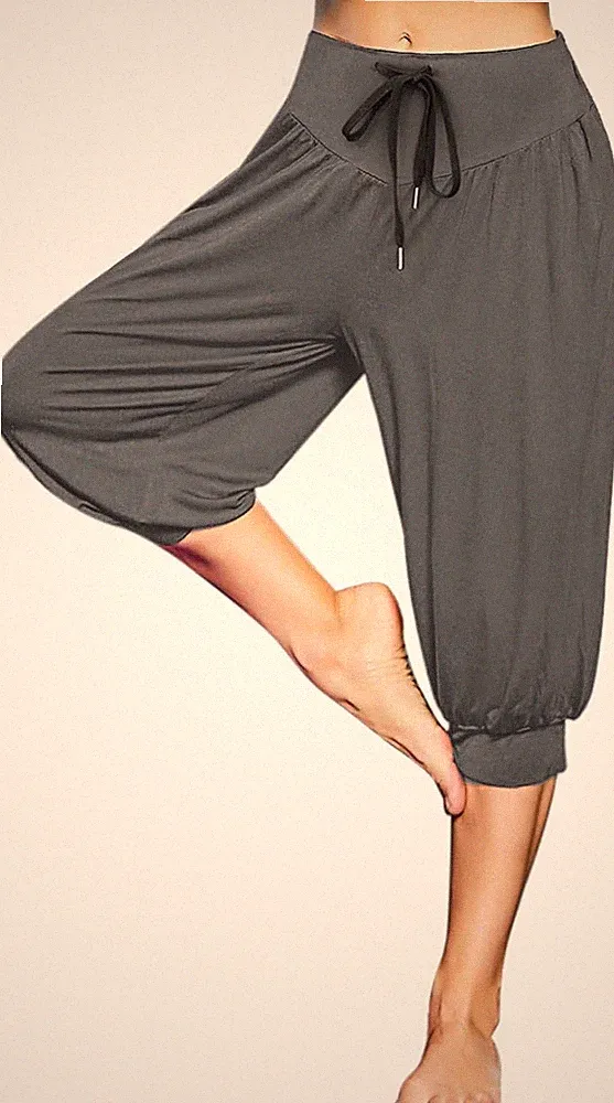 Terecey Jogginghose Damen 3/4 Modal Sporthose Kurz Caprihose Damen Sommer High
