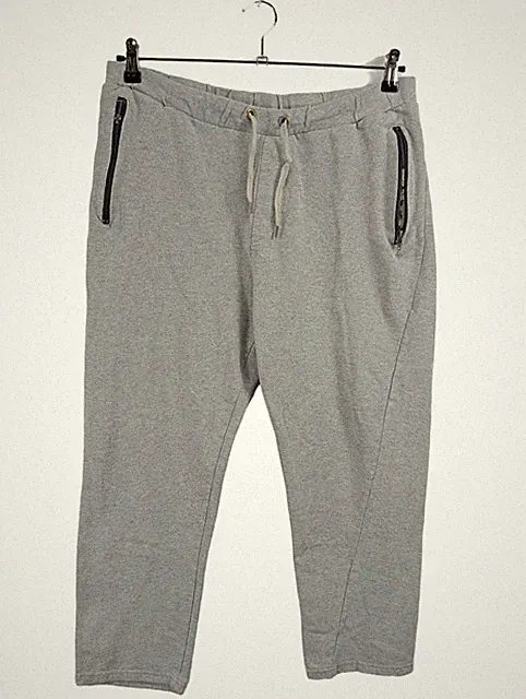 TESSENTIALS Herren Jogginghose Grau Gr. L Reißverschlusstaschen Sweatpants