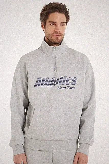 TEZENIS ATHLETICS SWEATSHIRT GRIS MELANGE - L / XL JACKET TOP TRACK GREY MELANGE XL