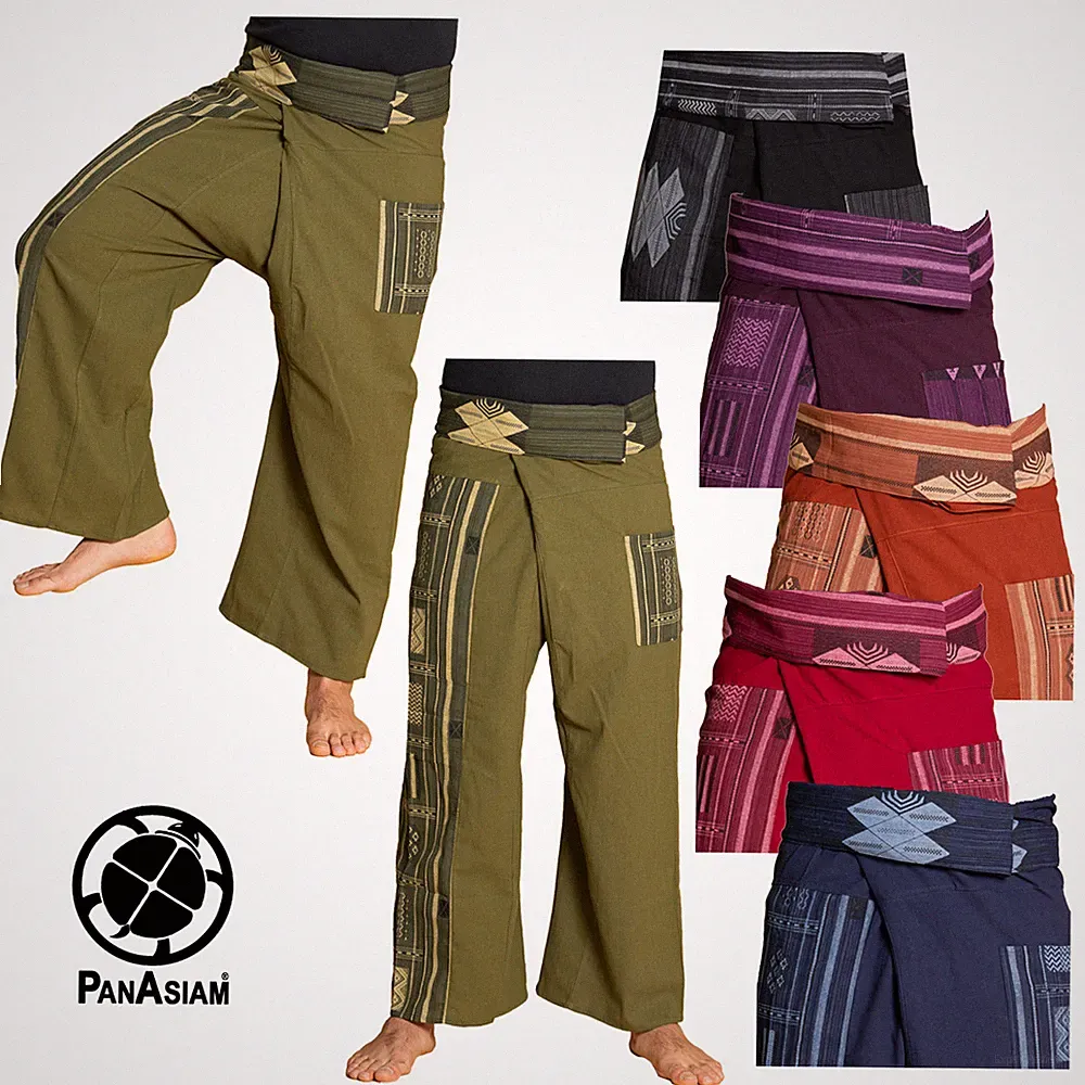 Thai Fischerhose Beam - 100% Baumwolle Wickelhose Yoga Fisherman Pants