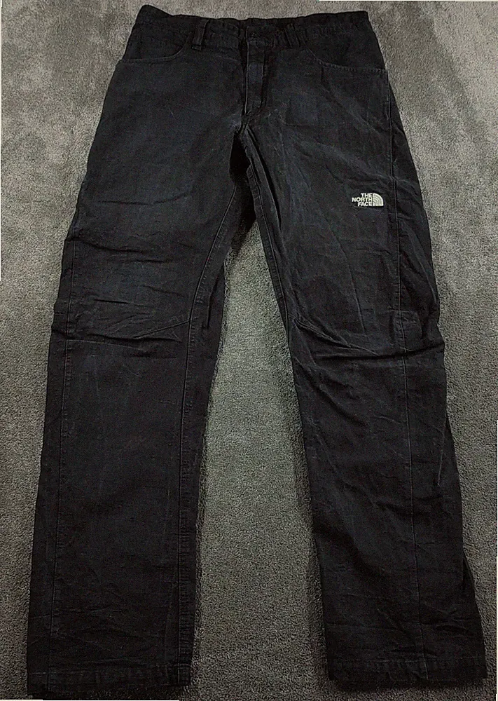 The North Face Hose Herren W32 schwarz Baumwolle kariert Gorpcore Wandern verwaschen