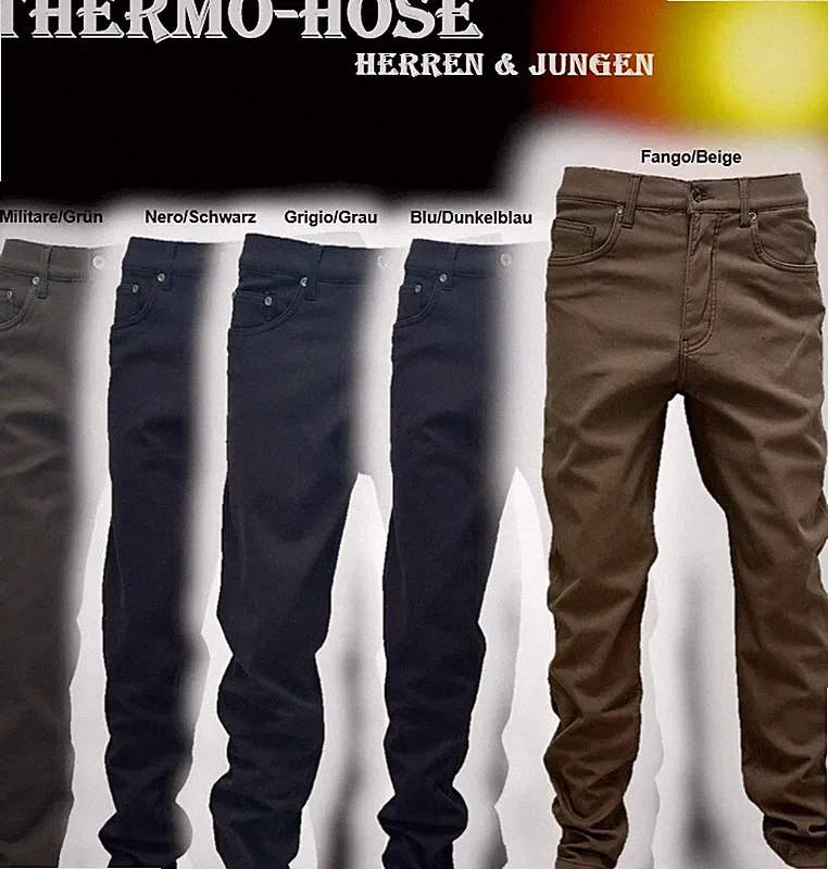 THERMO Herren-Hose-STRETCH SuperSoft Winter-Hose Innen-Fleece W32bisW46 Mod.8131