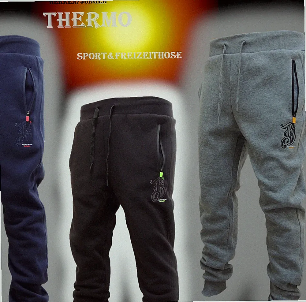 Thermo-Hose Herren Sporthose Jogging Training Freizeithose Winterhose~BR275#K102