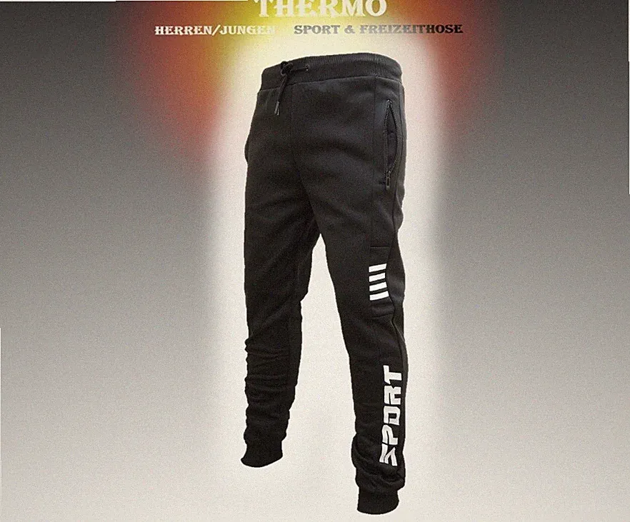 Thermo-Hose Herren Sporthose Jogging Training Freizeithose Winterhose F8897#K36