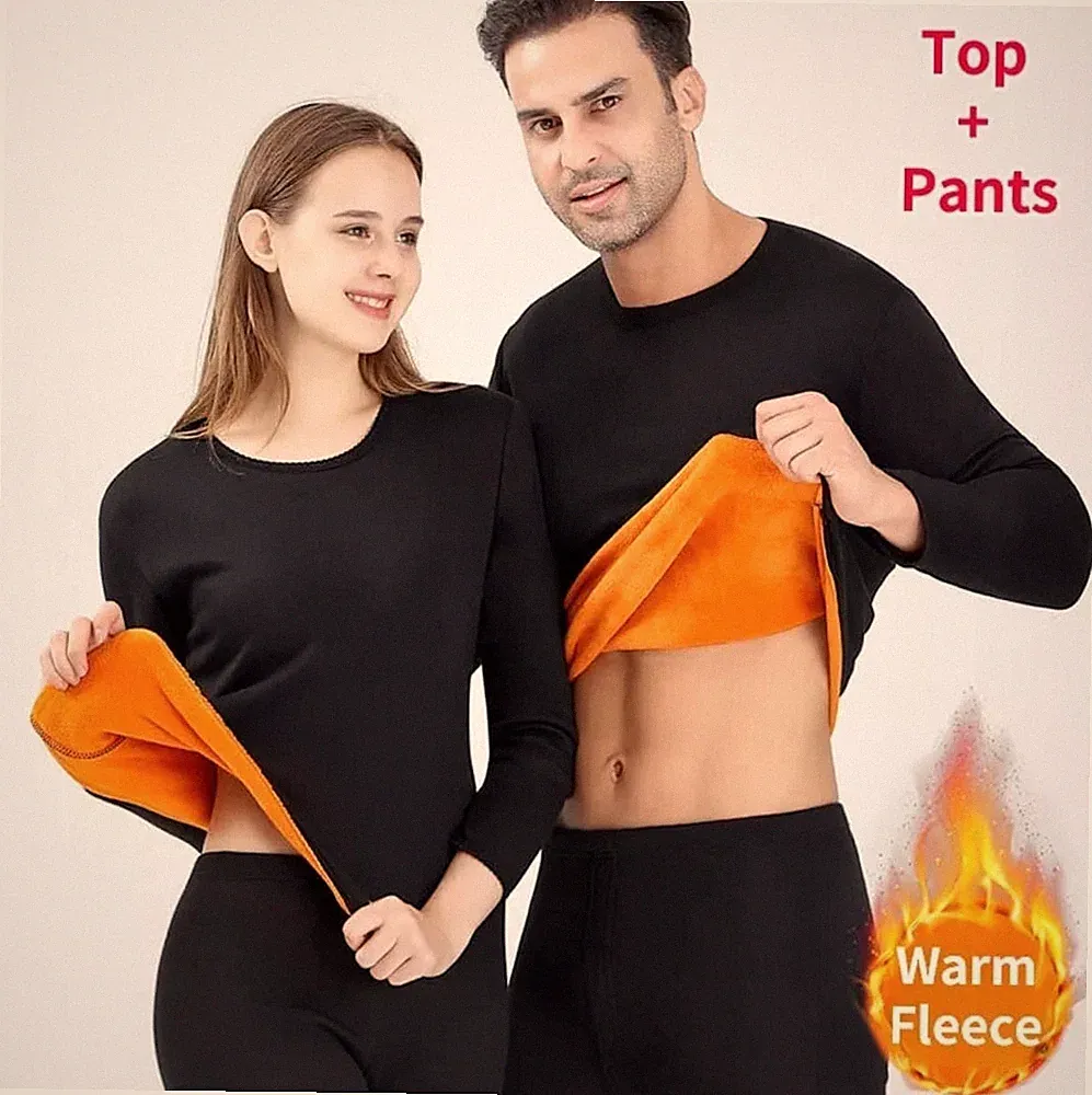 Thermounterwäsche Set Unisex Fleece Shirt Hose warm Ski Sport Winter