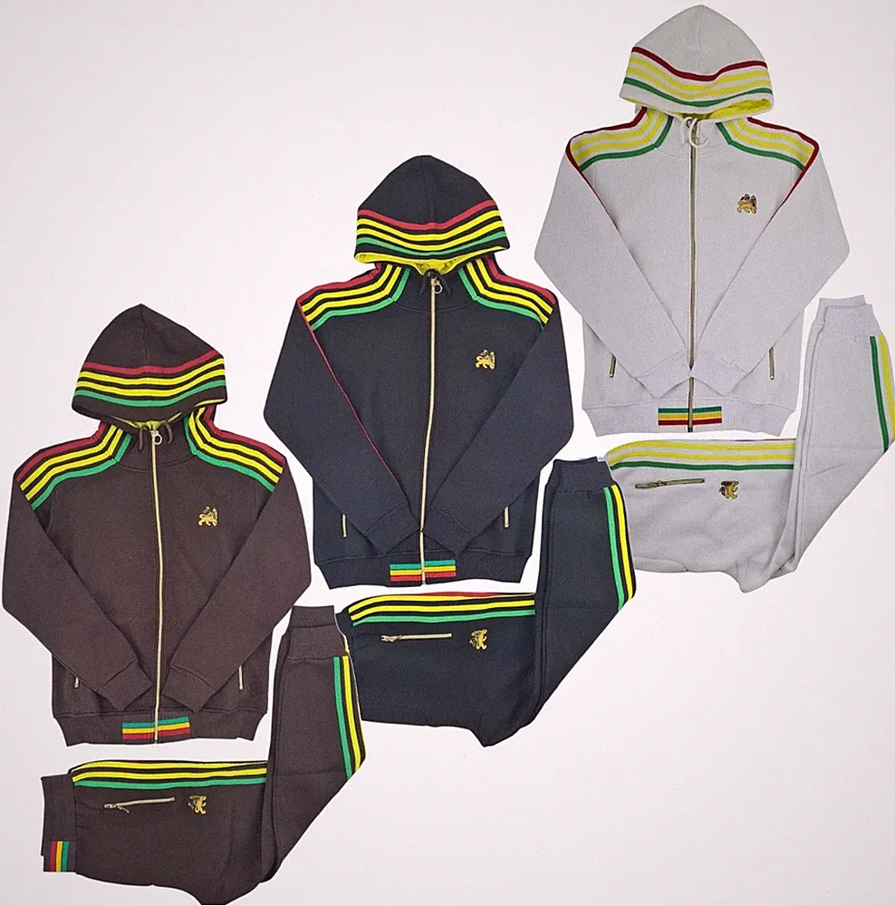 Time Is Money Herren Rasta Trainingsanzug Set Kapuzenpulli & Jogginghose