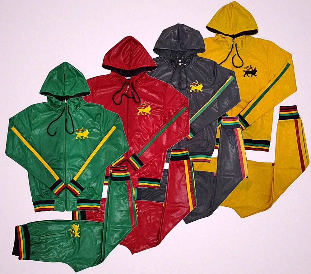 Time Is Money Rasta Streetwear Trainingsanzug Herren 2-teilig Hoodie Jogger