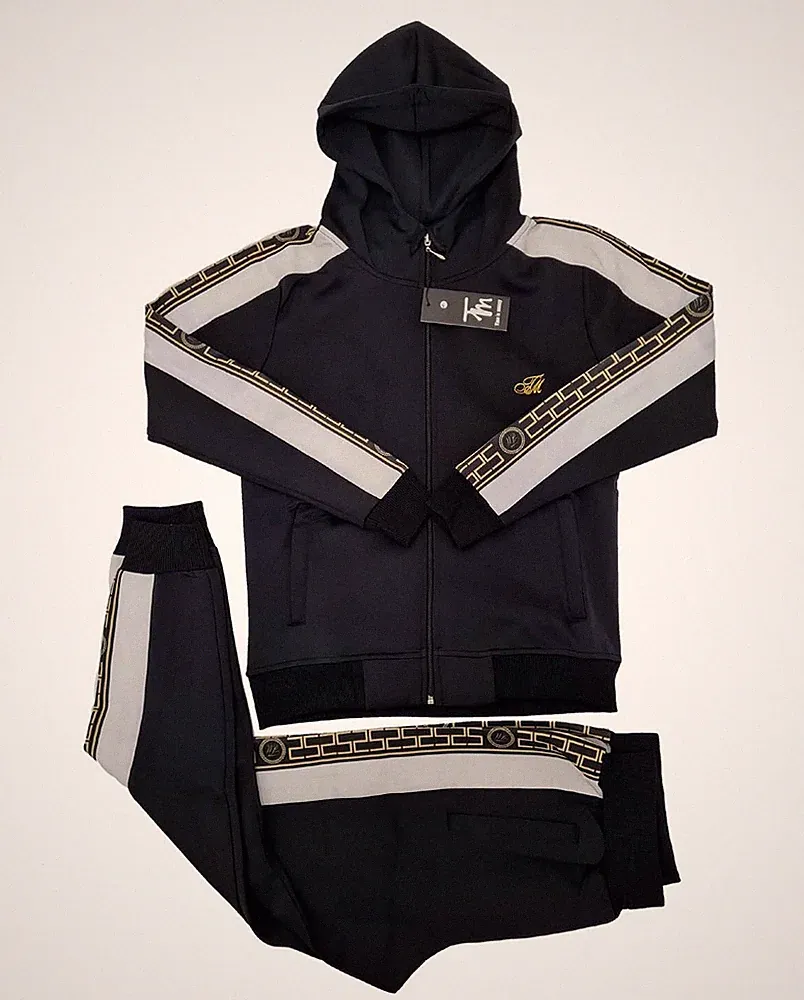 Time Is Money Slim Fit Trainingsanzug Set Herren Designer Barock Jogger Hoodie