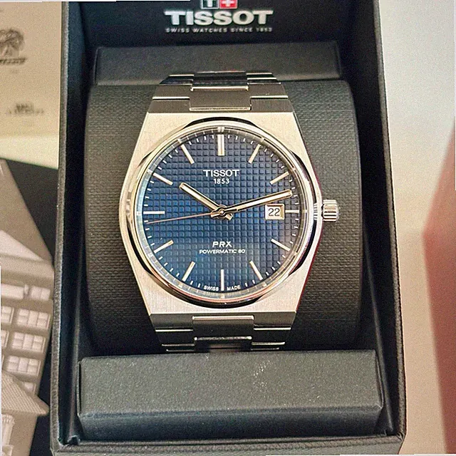 Tissot PRX Powermatic 80, 40mm Blau | Full Set + Rechnung