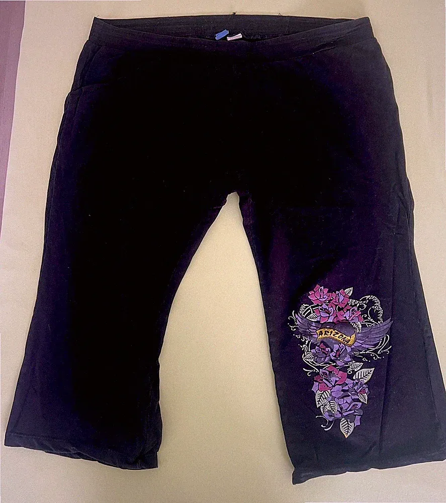 ❣️Tolle Freizeithose Gr.58,Arizona schwarz,Rundumgummizug mit buntem Tatoomotiv!