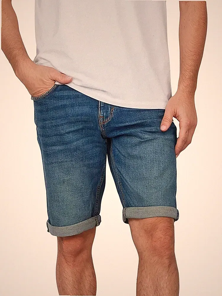 Tom Tailor Jeans Shorts Herren Stretch Kurz Regular Slim Fit Josh Kurze Hosen