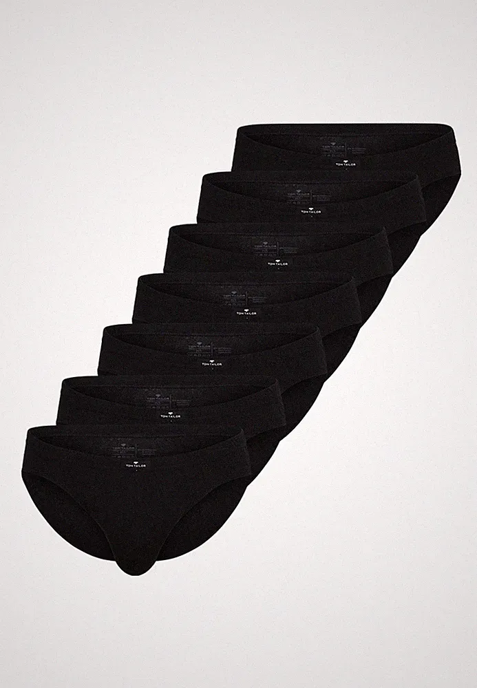 TOM TAILOR Slip Schlüpfer Herren 7er Pack Unterhosen schwarz Baumwolle