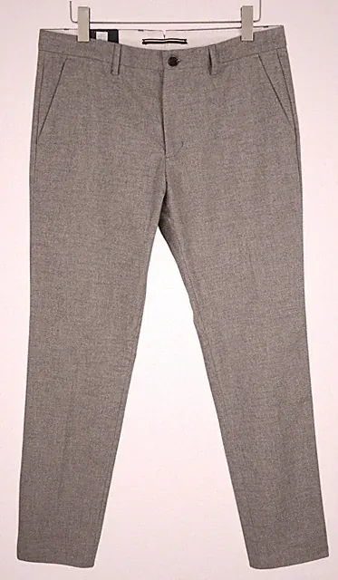 TOMMY HILFIGER Bleecker Brushed Herren Slim Stretch Chino W30/L32 Grau Melange