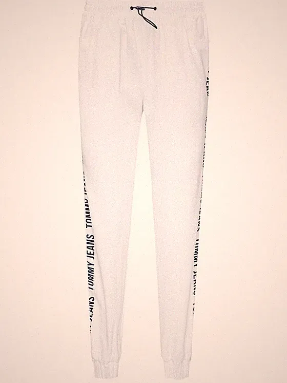 Tommy Hilfiger Damen Jogging Hose Taping Logo Weiß Größe L DW0DW10141 NEU