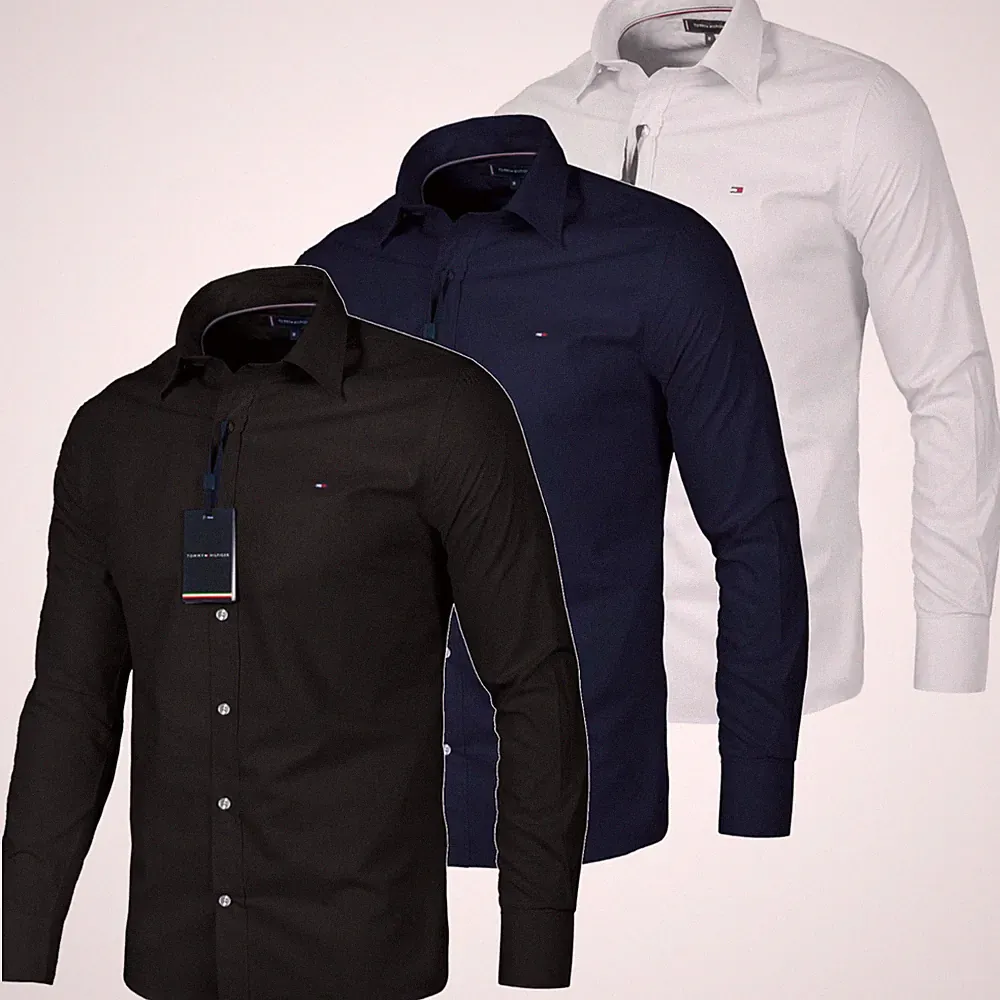 Tommy Hilfiger Hemd Herren M L XL XXL Hemd NEU! Langarm TH FLEX SLIM FIT