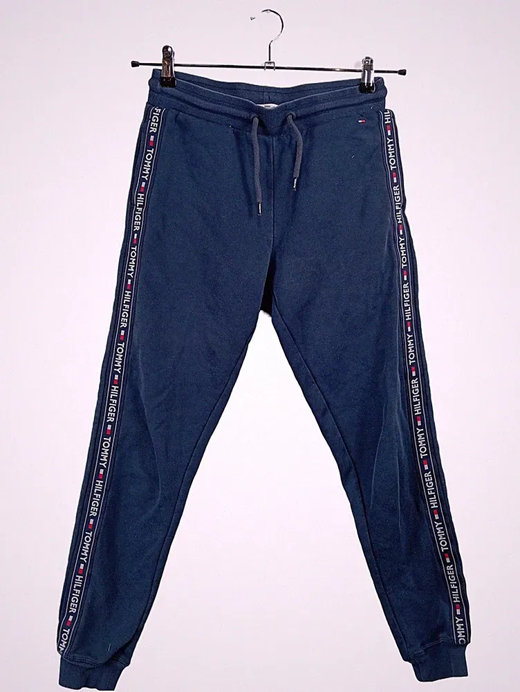Tommy Hilfiger Herren Jogginghose Blau Gr. S Sportlich Logo-Print