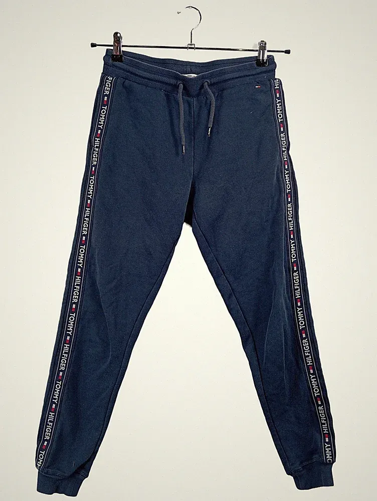Tommy Hilfiger Herren Jogginghose Blau Gr. S Sportlich Logo-Print