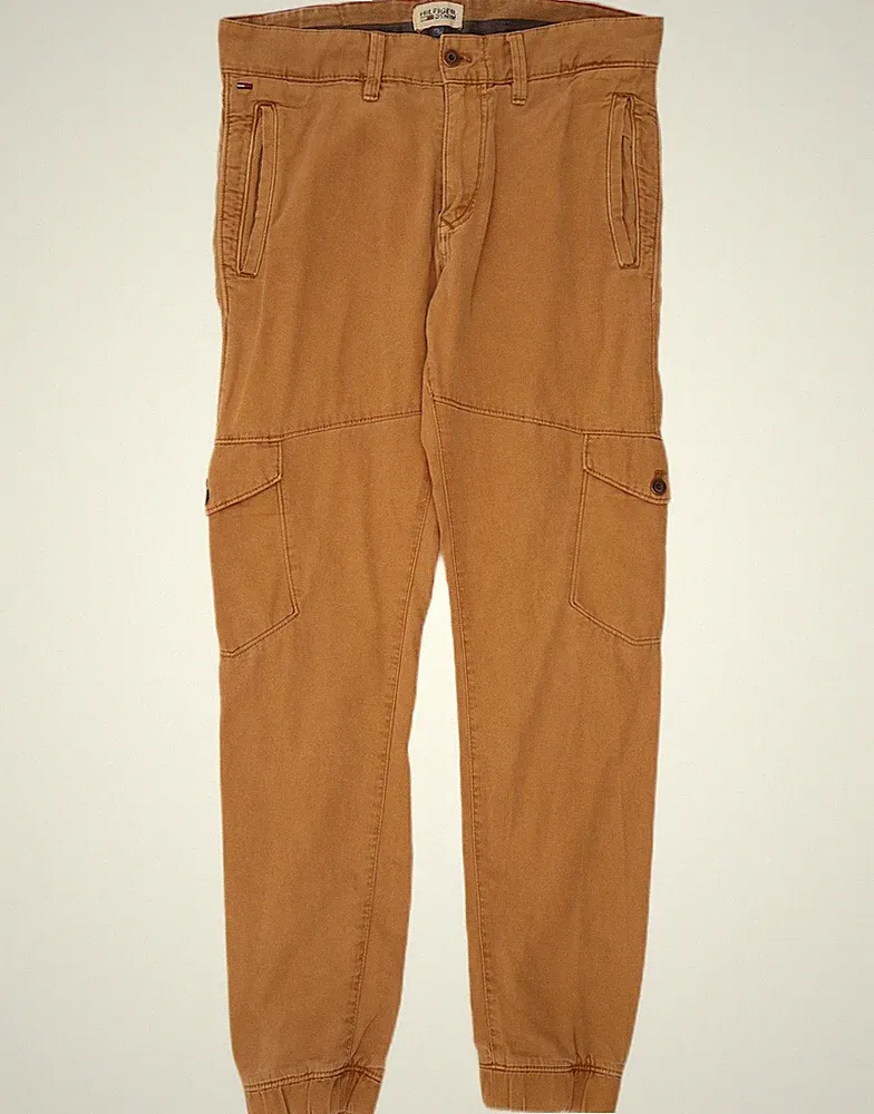 Tommy Hilfiger Herren Jogginghose Cargo Hose W29 L31 Braun Baumwolle TQ12