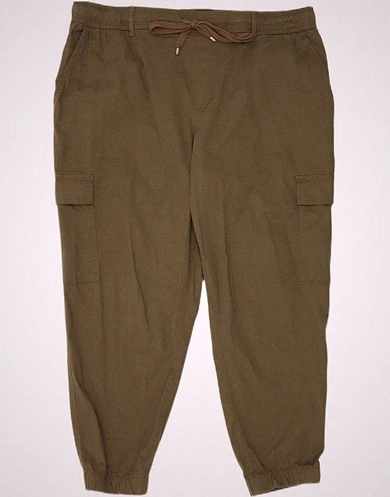 Tommy Hilfiger Herren Jogginghose Cargo Hose XL W38 L26 Khaki Baumwolle AF04