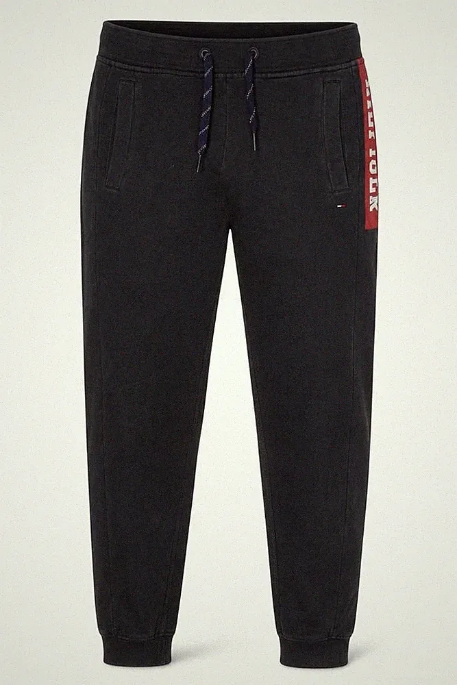 Tommy Hilfiger Herren Jogginghose Größe L Schwarz Freizeit Gummibund Logo