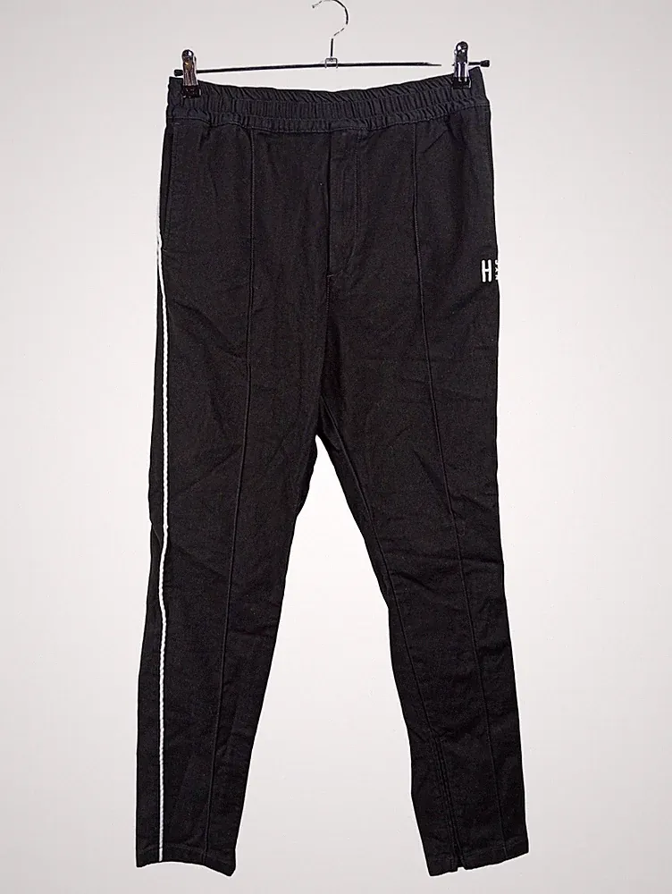 Tommy Hilfiger Herren Jogginghose Stoffhose Schwarz Gr. 46 S Seitenstreifen