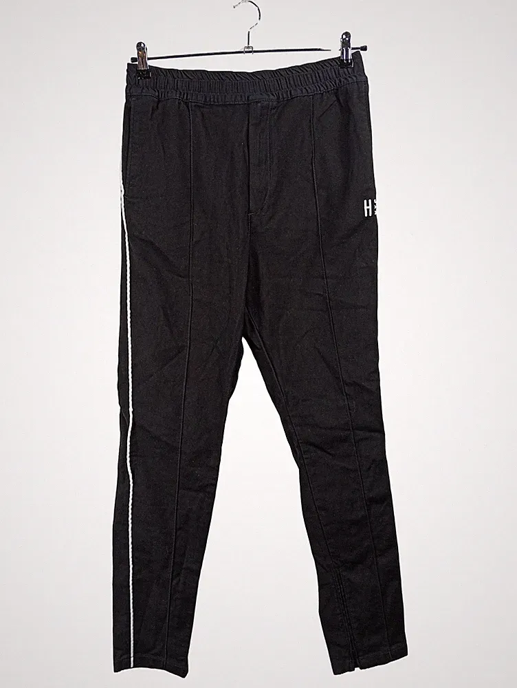 Tommy Hilfiger Herren Jogginghose Stoffhose Schwarz Gr. 46 S Seitenstreifen
