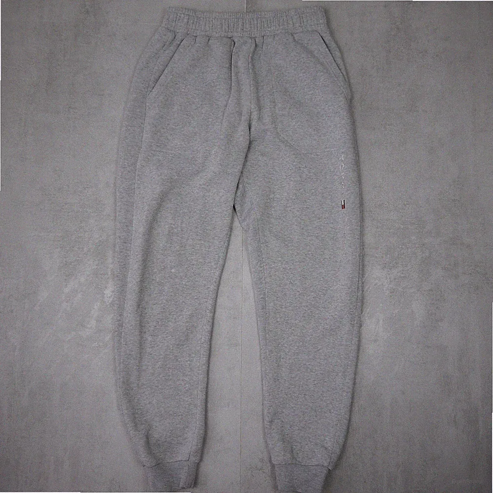 Tommy Hilfiger Jogginghose Herren M Grau Logo Print Regular Fit Sportwear