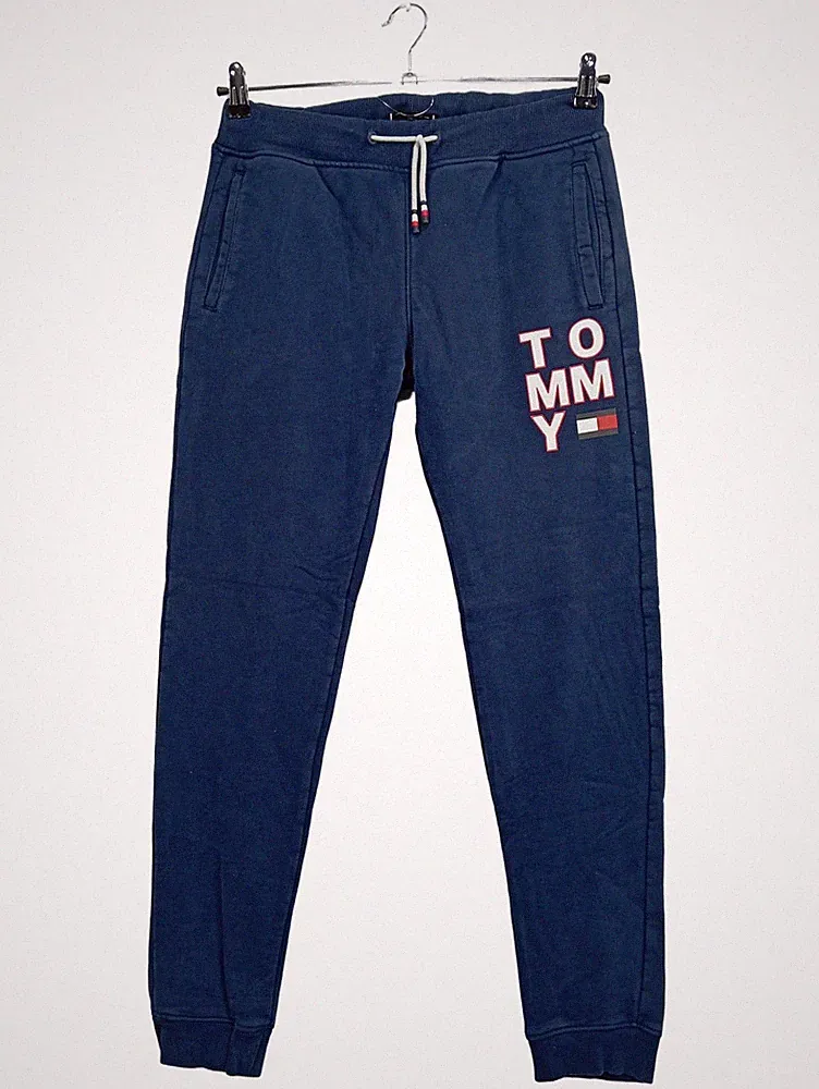Tommy Hilfiger Jogginghose Kinder Gr. 176 Blau Sportlich Logo-Print