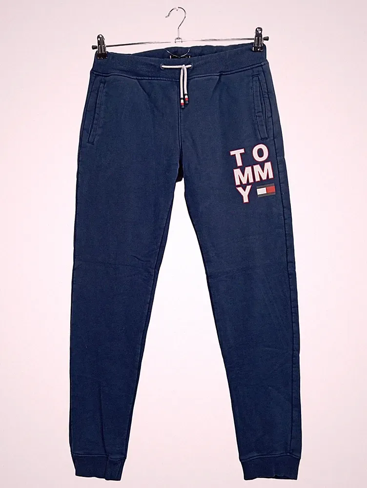 Tommy Hilfiger Jogginghose Kinder Gr. 176 Blau Sportlich Logo-Print
