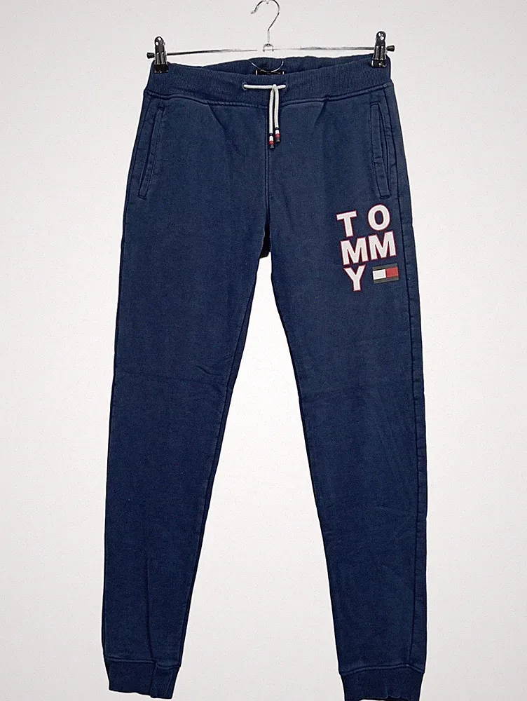 Tommy Hilfiger Jogginghose Kinder Gr. 176 Blau Sportlich Logo-Print