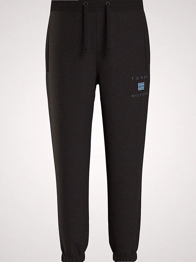 Tommy Hilfiger Jungen Jogging Hose TH Logo Sweatpants Schwarz