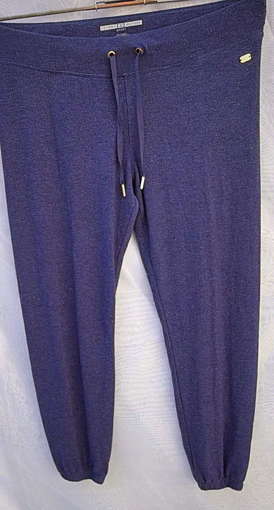 Tommy Hilfiger Sport Damen Jogginghose Blau Gr. M Stretch Bindeverschluss