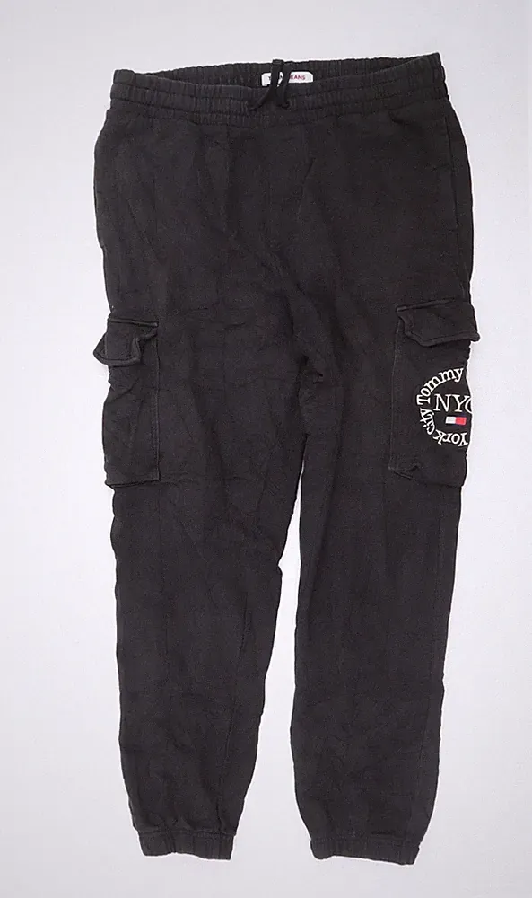Tommy Jeans Herren Jogginghose schwarz Cargo Größe L Baumwollmischung