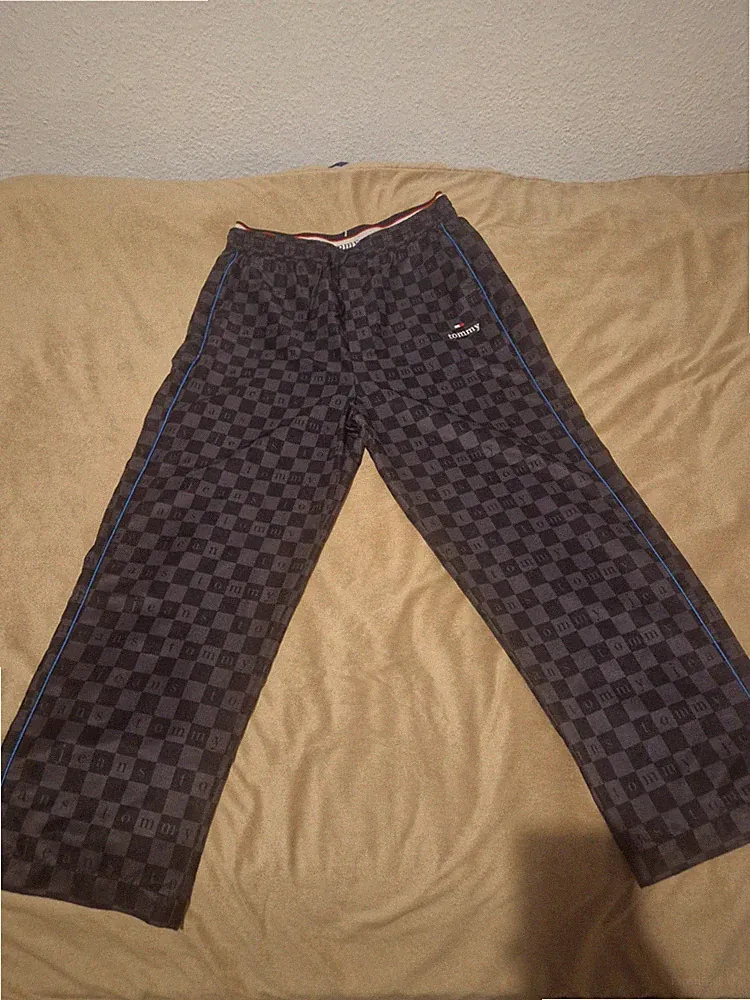 Tommy Jeans Jogginghose Checkerboard Logo Gr.L Schwarz Neu
