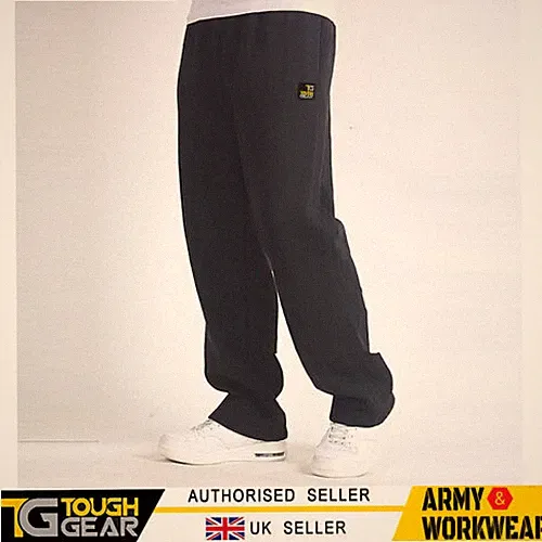 Tough Gear Herren Jogginghose Relaxed Fit mit Zip Pocket Offener Saum