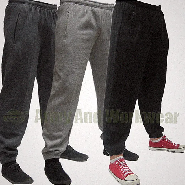 Tough Gear Herren Trainingshose Jogging Fleece Elastisch Kordelzug Zip Taschen