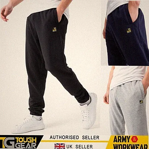 Tough Gear LYNX Jogginghose Herren Relaxed Fit Fleece mit Zip Taschen Kordel