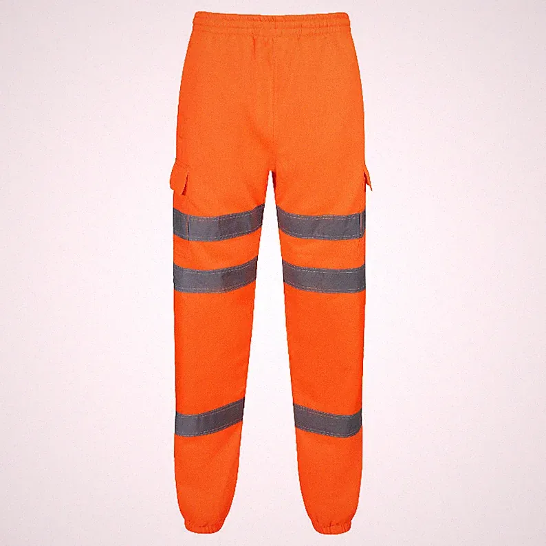 Traega High Vis Jogginghose Fleece Cargo Orange Verstärkt TFB20G
