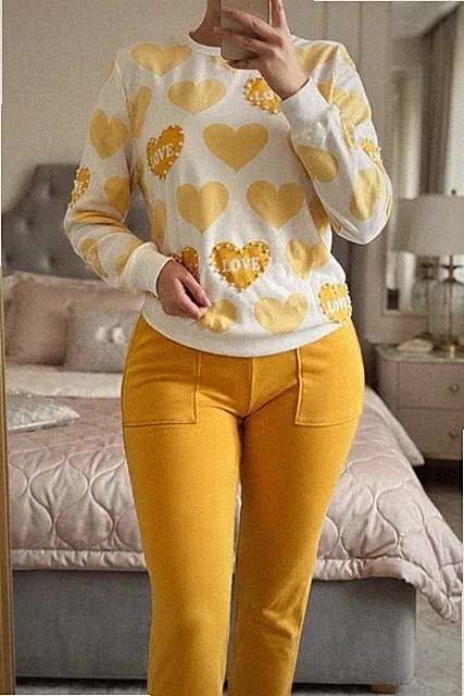 Trainingsanzug Jogginganzug Hose Pullover Sweatshirt Damen (fällt kleiner aus)