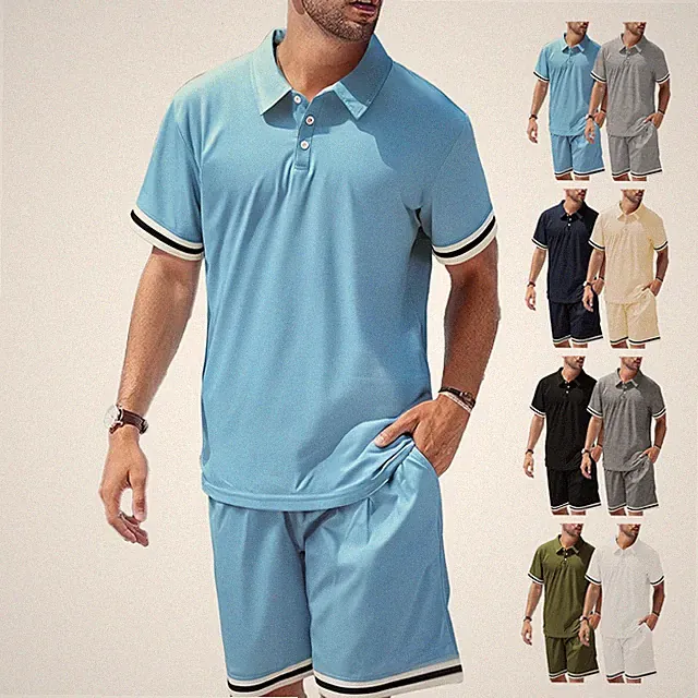 Trainingsanzug Sommer Outfit Kurzarm Sportanzug Kurze Hose Jogginganzug Herren