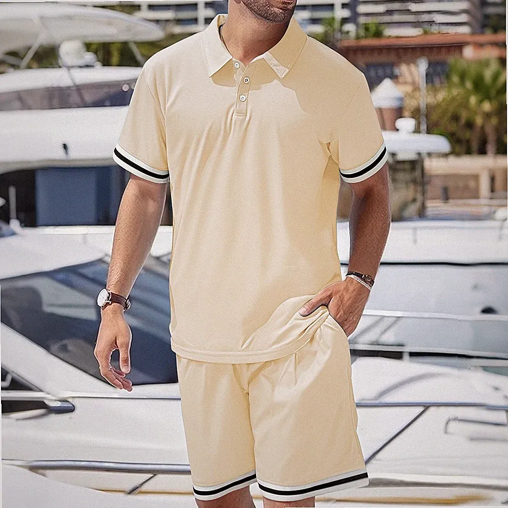 Trainingsanzug Sommer Outfit Kurzarm Sportanzug Kurze Hose Jogginganzug Herren