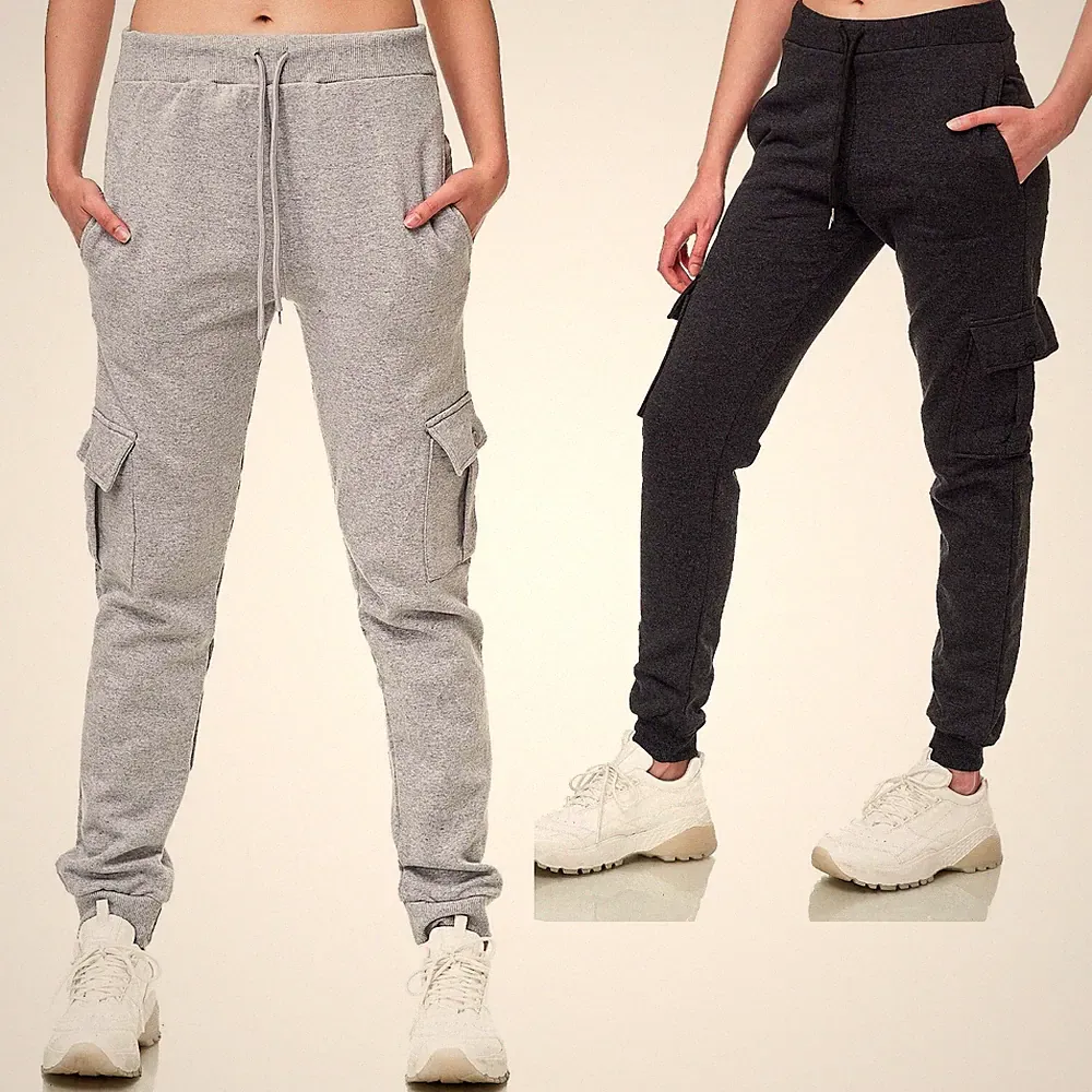 Trainingshose Sport Jogging Fitness Jogger Freizeit Hose Unifarben Damen BASIC