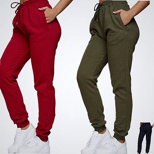 Trainingshose Sport Jogging Fitness Jogger Freizeit Hose Unifarben Damen e